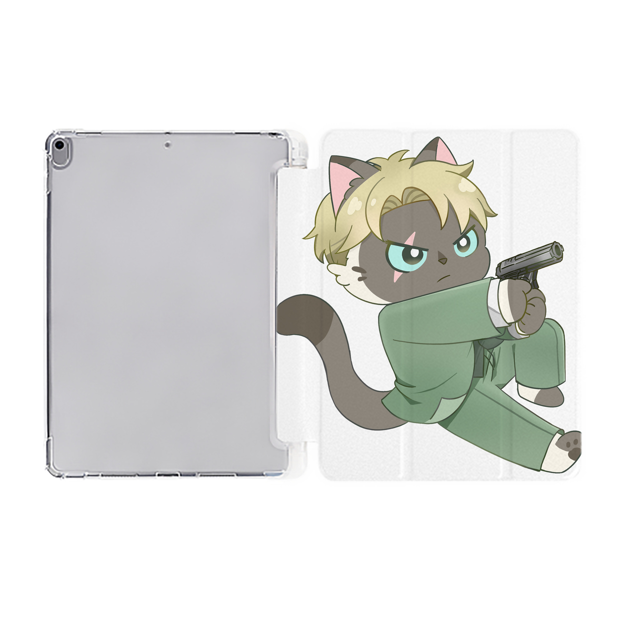 （画像用） SPY×FAMILY间谍家家酒 IPad ケース ペン収納付き 三つ折りスタンド PUレザー×シリコン 対応機種9.5/10.5/10.9インチ